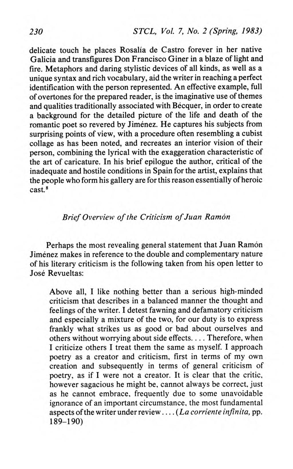 Studies in 20th & 21st Century Literature, Vol. 7, Iss. 2 [1983], Art. 9 230 STCL, Vol. 7, No.