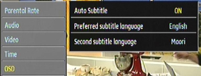 (Note a Factory Reset will clear this) In Menu Option Settings Arrow down to OSD and Press Enter Arrow down to Subtitle