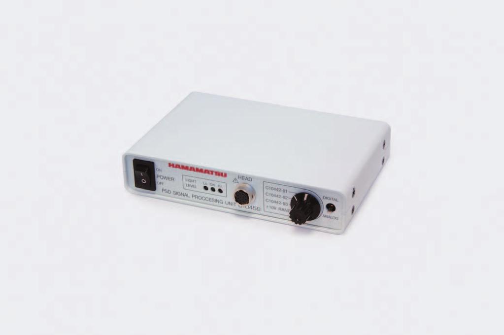 Options (sold separately) Signal processing unit for PSD module C10460 This unit converts PSD module output into position signals. The position signals are output as both analog and digital signals.