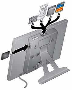 To remove a card from: top card slot, push in the card to release it. side card slot, pull out the card.