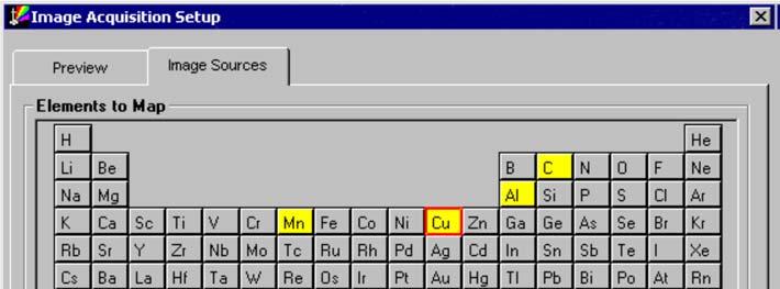 The Elements to Map panel displays the elements detected by AutoID. Left-click to add or remove elements.