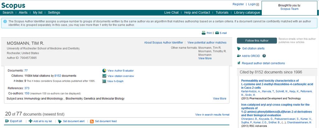 65 65 Authors can use Scopus to