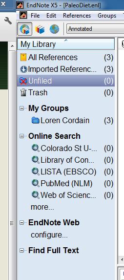 You can now see my library is organized as follows: I have 3 total references in my library. I can click on All References to view my entire library as a list.