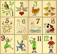 The Twelve Days of Christmas On the first day of Christmas my true love sent to me: A Partridge in a Pear Tree On the second day of Christmas my true love sent to me: 2 Turtle Doves and a Partridge