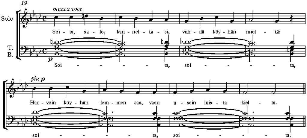 69 Example 5. Sibelius, Lauluja 1897, Op. 23, VI(b), mm.