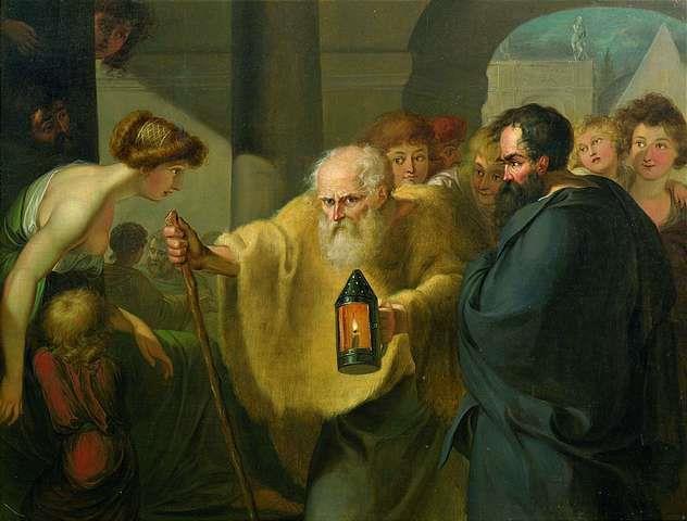 The Cynics Diogenes searches for a human being. Painting attributed to J. H. W. Tischbein (c. 1780) They were an influential group of philosophers from the ancient school of Cynicism.