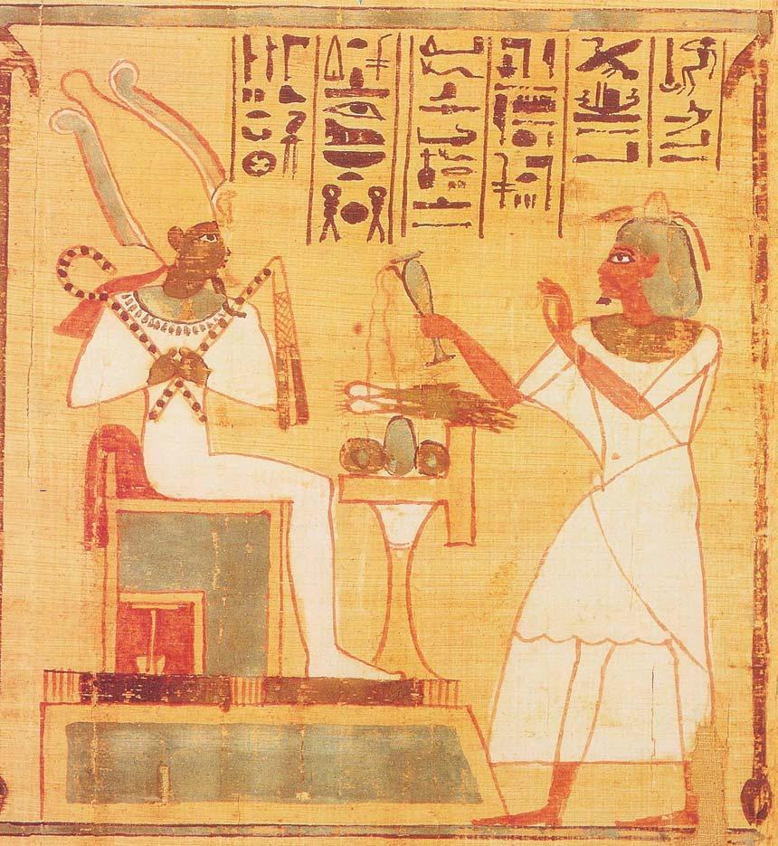 The Egyptian Book of the Dead -- The arrow points to an apparent scribo -- the hieroglyphs, which contain both semantic and phonetic information,