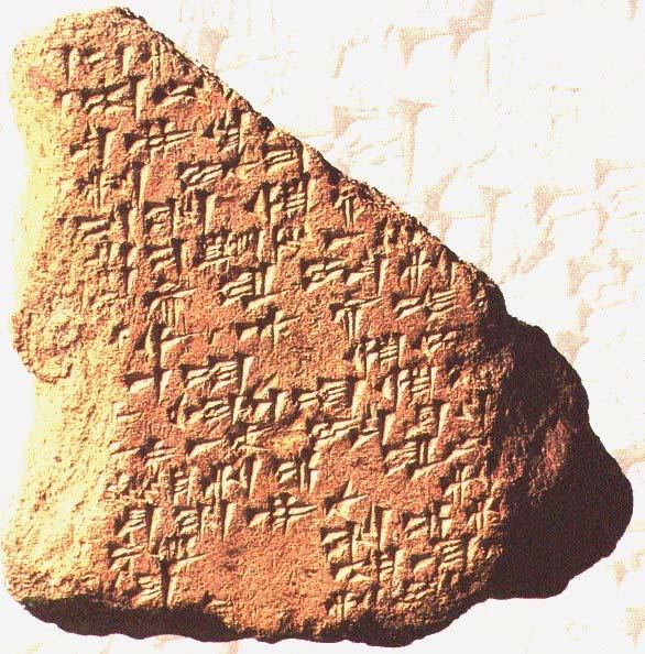 Cuneiform, literally wedge-shaped writing on baked clay tablets, was first