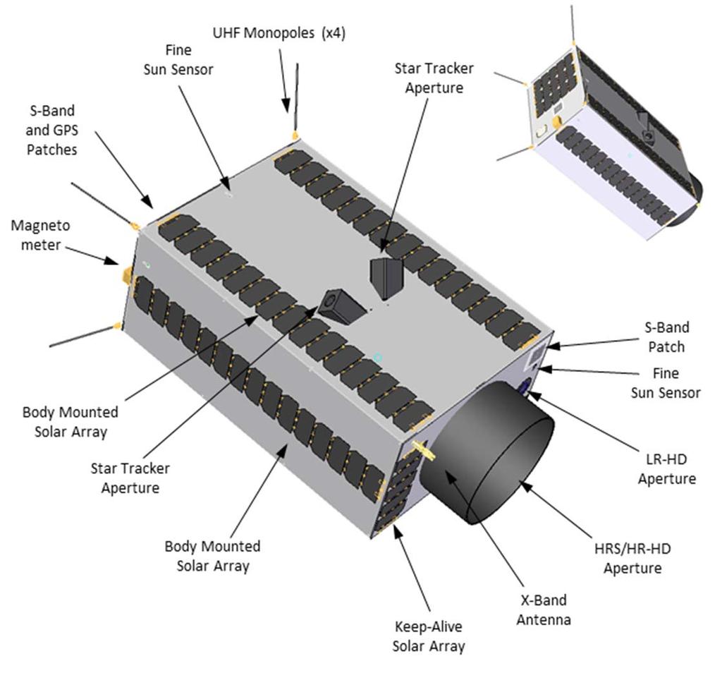 Figure 2. Preliminary Spacecraft Layout 3.3 Attitude Control Strategy NEMO-HD will be stabilized in three-axis. This implementation builds upon the know-how from missions such as BRITE and NEMO-AM.