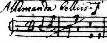 Another notational device which is also found in Bartolotti is the use of slashes to indicate notes to be played together - Bartolotti s Corde insieme; notes to be arpeggiated - Bartolotti s Corde