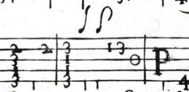 Corbetta s printed book are notated as straightforward chords. Example 10 Passacaglia - 1643 p.12/i-moe Mus.E.323 f. 10r b.