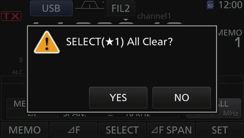 3. Touch [SELECT] to set the Select scan number. L Each time you touch [SELECT], 1, 2, 3, and (no icon) are alternately displayed. 4. To close the SCAN screen, push EXIT.