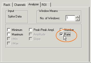 MC_Rack Tutorial: MEA Application Examples 5. Select Rate. The data stream is continuous, therefore the Analyzer should process the data continuously, too.