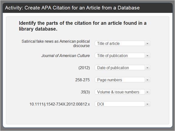 2.3.13 Activity: Create APA Citation Now practice labeling the