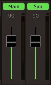 Adjusting the Volume Balance of Playback You can independently adjust the playback volume of Main and Sub tracks by using the meters and sliders corresponding to [Main]/[Sub] on the display.