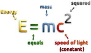 Conversia reciprocă a masei şi a energiei Relația E=mc² poate fi deci folosită pentru a calcula câtă energie s-ar produce dacă o cantitate de materie ar fi convertită în radiaţie (care transportă