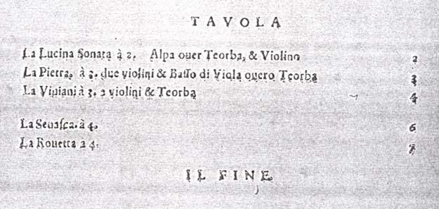 9 iv. La Sevesca sonata à 4 v. La Rovetta also sonata à 4. Illustration 1. Agostino Guerrieri Sonate di Violino A 1. 2. 3. 4. Per Chiesa, & anco Aggionta per Camera op.