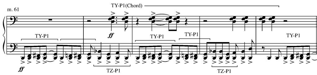 chromaticism, and elaorate use o themes The irst and second tetrachords reresent an intensiication o chromaticism igure 1 ionacci tetrachords in Theme 1 Tetrachords are resented oth harmonically and
