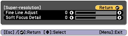 Adjusting Projected Imges 87 Select MPEG Noise Reduction from Imge Enhncement, nd then press the [ ] button.