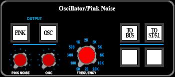 15.0 Oscillator/Pink Noise Generator An Oscillator and Pink Noise generator is provided to generate test signals and tones for calibration and trouble-shooting.
