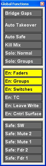 25.2 Group Enables Groups will not function until they are enabled. Faders and switches must also be enabled to be used in groups and automation.