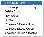 25.6 Groups Menu Right-clicking in the Groups window will open the Groups Menu. This menu contains controls for group creation and management.