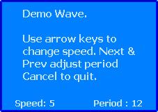 WAVE Wave: The faders will move up and down in a sine wave pattern.