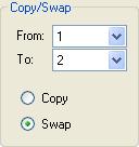 The Copy/Swap section sets the Copy or Swap function, as well as the origin and destination channels.