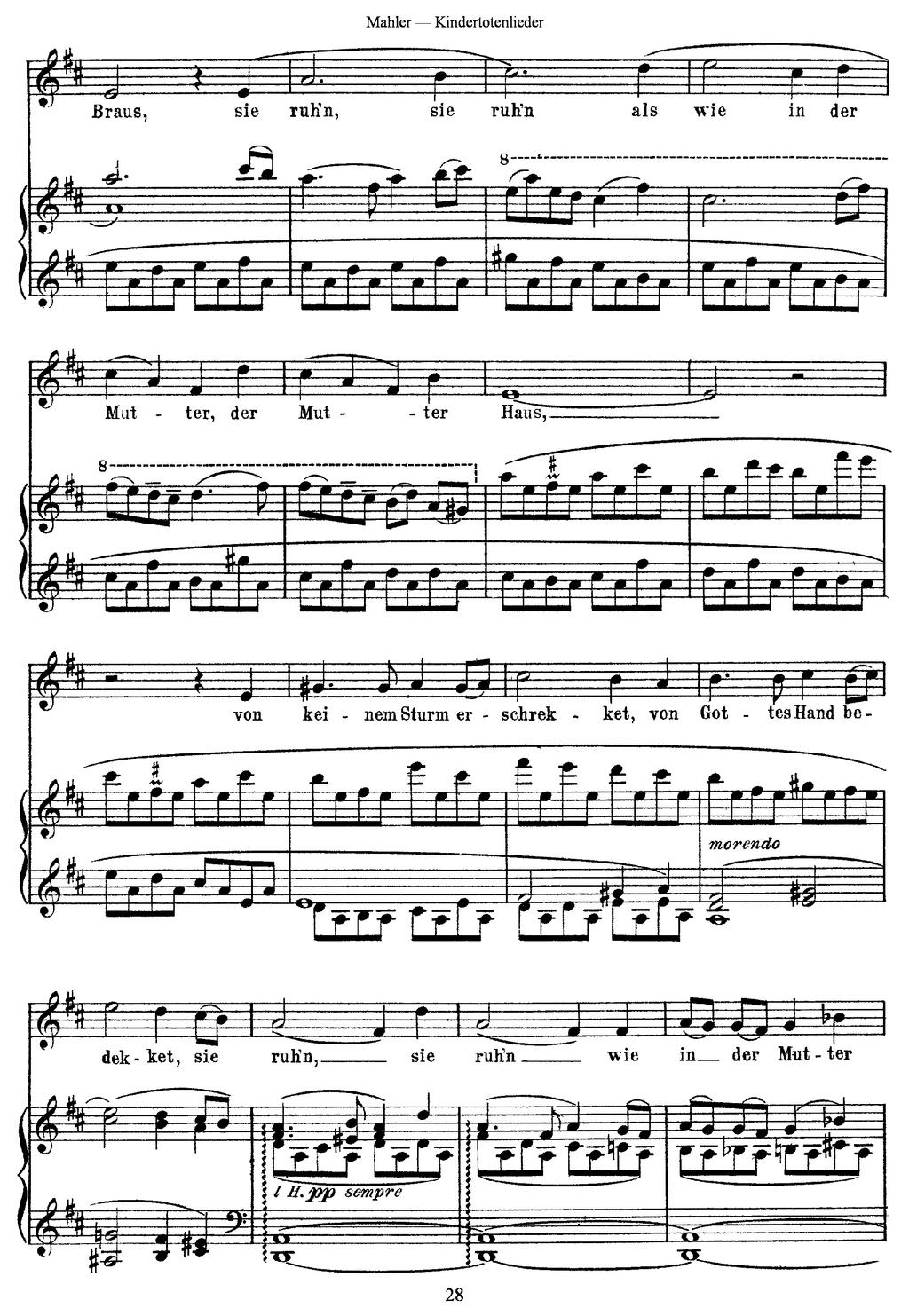 Figure 19. Mm. 118-121, fifth movement. Source: Mahler, Kindertotenlieder, 28.