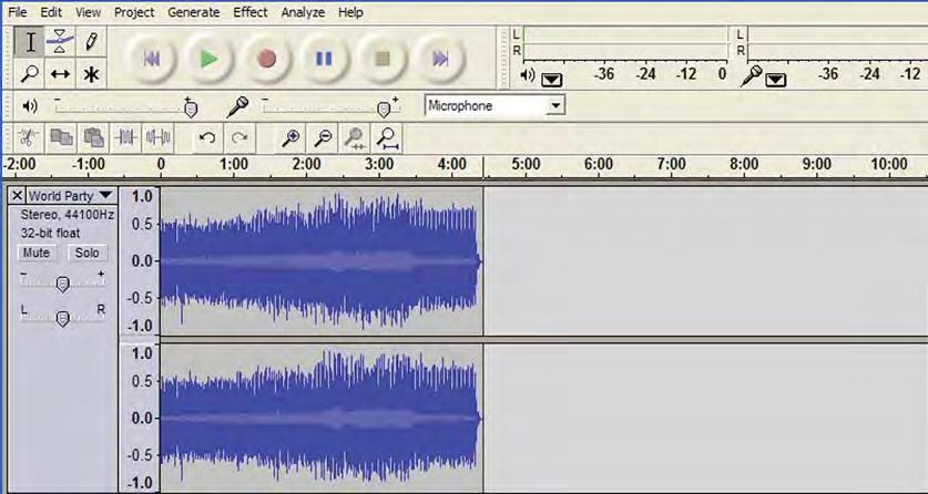 AUDACITY SOFTWARE OVERVIEW ( for MAC and PC users ) RECORDING & SAVING TRACKS 10 11 10. When you are ready to record, click the RED record button on the computer. Play the LP track to be recorded. 11. When you have finished the recording, click the YELLOW stop button.