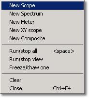 27 PicoScope User Guide 4.5 View menu New Scope This menu option creates a new Oscilloscope window. New Spectrum This menu option creates a new Spectrum analyser window.