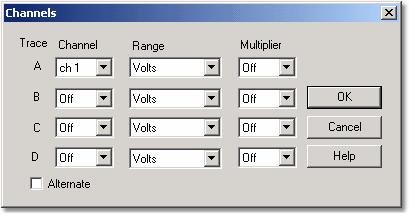 Dialog boxes 34 5.2 Channel configuration 5.2.1 ADC-11/22 From the Settings menu, select Channels.