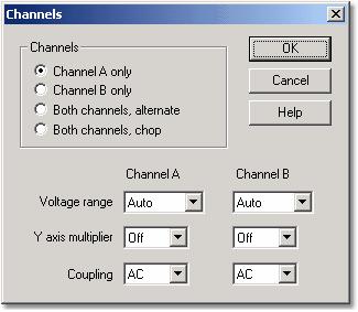 Dialog boxes 36 5.2.3 ADC-200 series From the Settings menu, select Channels.