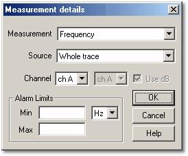 Dialog boxes 46 5.3.6 Measurement details dialog box From the Measurement list dialog box, select a measurement, then click on Edit.