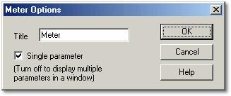61 PicoScope User Guide 5.9 Meter configuration 5.9.1 Meter Options From the Settings menu, select Options... This dialog box controls the options for the active meter window.