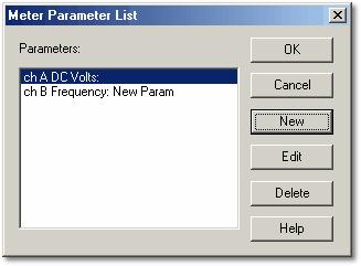 Dialog boxes 62 5.9.2 Meter Parameter List From the Settings menu, select Parameters... Turn off the 'single parameter' option on the Meter Options dialog box.