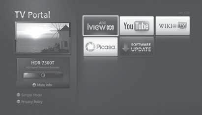 HUMAX TV Portal HUMAX TV Portal provides Catch-up TV services and various web applications. You can access HUMAX TV Portal in several ways. Press the TV Portal button.