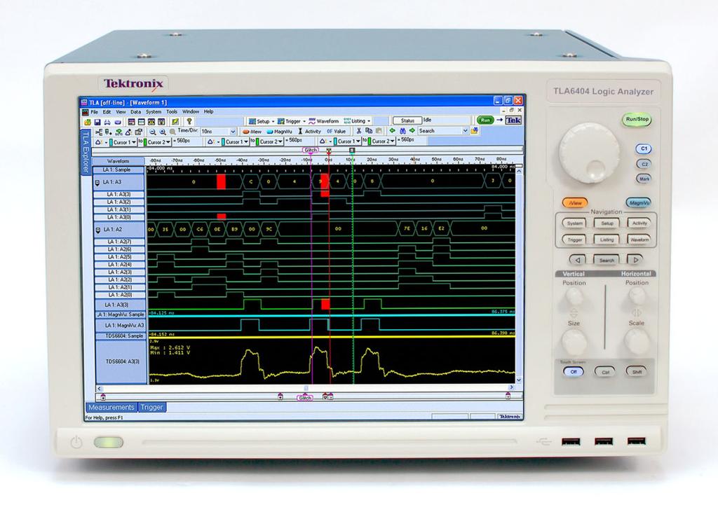 Tektronix Logic Analyzers TLA6400 Series Datasheet Comprehensive Set of Signal Integrity Tools that Allow You to Quickly Isolate, Identify, and Debug Complex Signal Integrity Issues Glitch Trigger