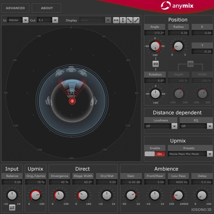 Spatial + Panner Plug-ins Upmix The upmix feature of Anymix Pro is very useful if rearranging tracks with fewer input channels into a specific surround format is not enough.