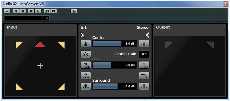 Surround Plug-ins MixConvert V6 LE AI Elements Artist Nuendo Included with X X NEK The MixConvert V6 plug-in can be used to quickly convert a multi-channel mix to a format with a different channel