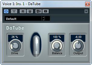 Distortion Plug-ins DaTube LE AI Elements Artist Nuendo Included with X X X X X NEK Distortion This effect emulates the characteristic warm, lush sound of a tube amplifier.