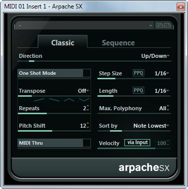 Arpache SX Arpache SX LE AI Elements Artist Nuendo Included with X X X NEK This is an even more versatile and advanced arpeggiator, capable of creating anything from traditional arpeggios to complex,
