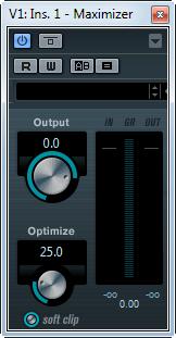 Dynamics Plug-ins Maximizer LE AI Elements Artist Nuendo Included with X X X NEK Maximizer raises the loudness of audio material without the risk of clipping.