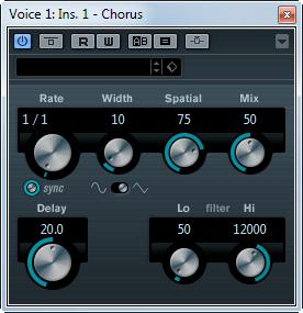 Modulation Plug-ins Chorus LE AI Elements Artist Nuendo NEK Included with X X X X X X Side-chain X X X support This is a single-stage chorus effect.