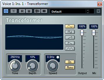 Modulation Plug-ins Tranceformer LE AI Elements Artist Nuendo Included with X X X X X NEK Tranceformer is a ring modulator effect, in which the incoming audio is ring modulated by an internal,