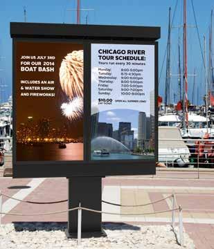 The kiosks run on standard 120V power, which means there is no need to trench new power. The Xtreme Outdoor displays are IP68 rated so they re built to withstand even the toughest environments.