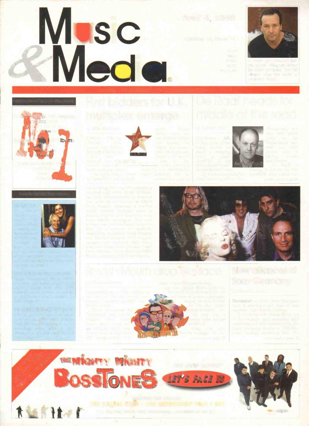 Music APRIL 4, 998 Volume 5, Issue 4 M&M chart toppers this week Eur - of 00 Singles INE DION art Will Go On ic.i '.,' ': -.