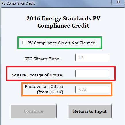 PV Compliance Credit For more information on whether the PV credit was claimed, please refer to the section of this guide titled Determine if the PV Credit was Claimed and to Appendix B, Section D of