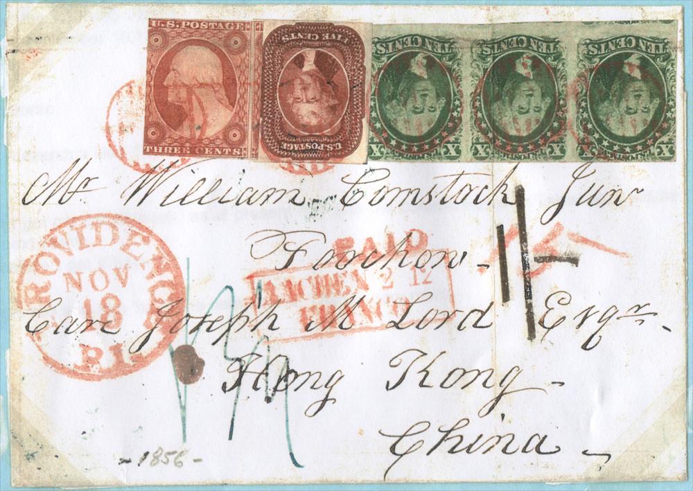The Comstock Correspondence, cont. Clear red horizontal control mark NOTE: Only the 3 stamp is control marked.