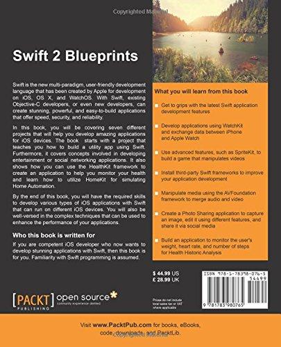 He needed the money and h Swift 2 Blueprints Sharpen your skills in Swift by designing and deploying seven fully functional applicationsabout This BookDevelop a variety